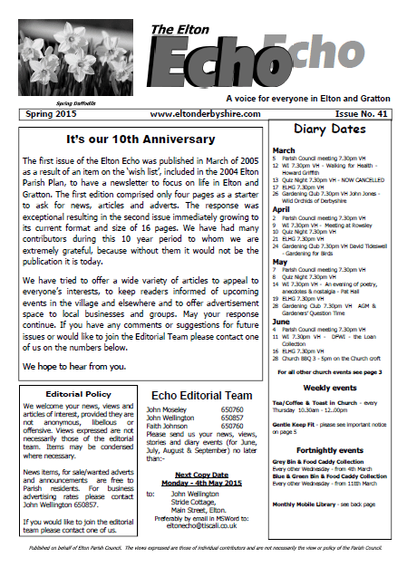 Elton Echo - Issue 41 (Spring 2015)