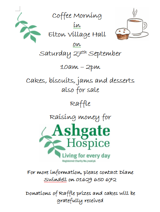 Coffee Morning in aid of Ashgate Hospice