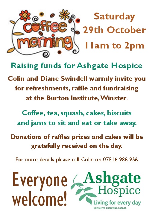 Ashgate Hospice Fundraiser- Saturday 29 October 2016