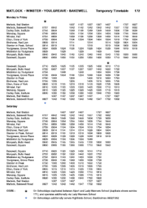 Temporary 172 Bus Timetable
