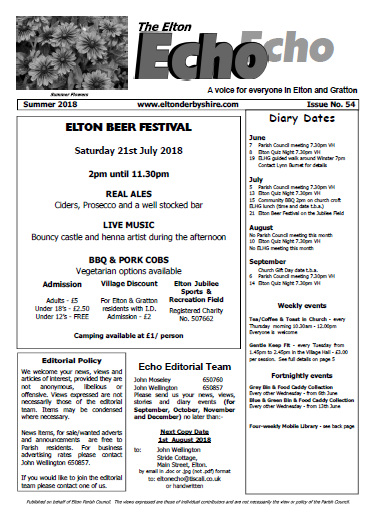 Elton Echo Issue 54 (Summer 2018)