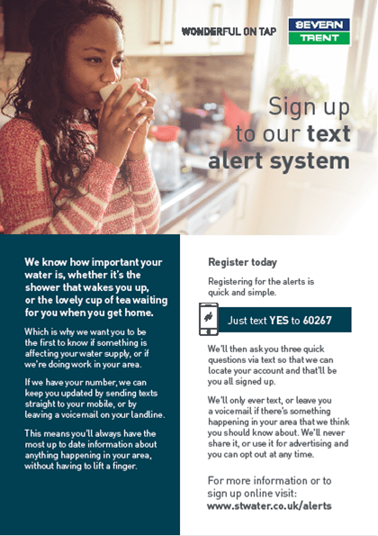 Severn Trent Text Alert System