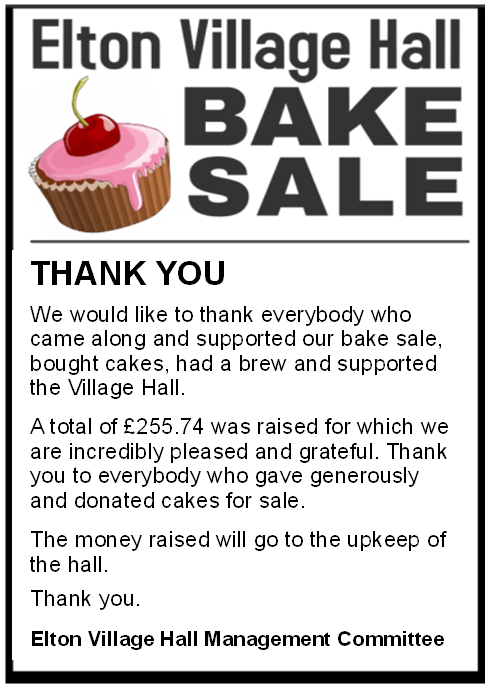 Bake Sale Thanks