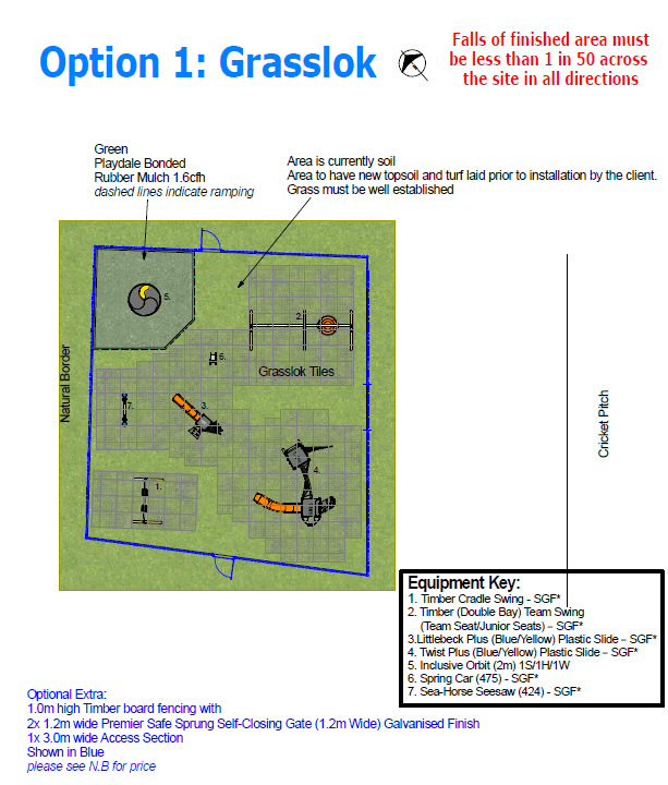 Plans of proposed new play area