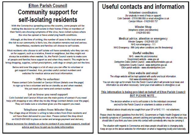 Coronavirus - Community Support for Self-Isolating Residents