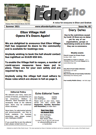 Elton Echo Issue 65 (Summer 2021)